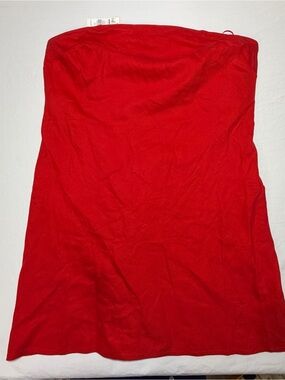 Anthropologie Bold Red Strapless Mini dress